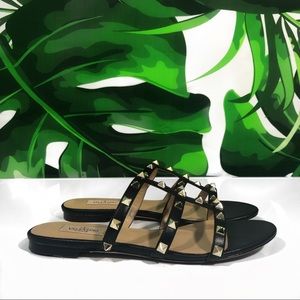 Valentino Rockstud Caged Sandal Slide